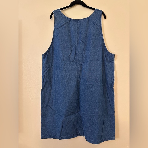 The Quacker Factory Denim Jumper Dress w/Red Hearts. XL Knee Length. NWT - Picture 7 of 8